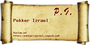 Pekker Izrael névjegykártya